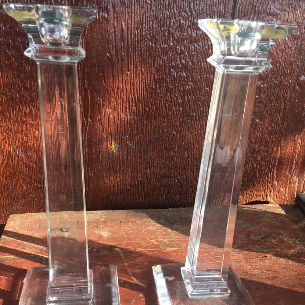 Tiffany and co . Crystal Candle sticks